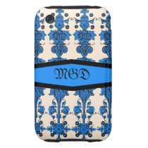 Medieval art nouveau unisex blue design monogram