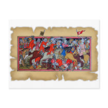 Medieval battle postcard