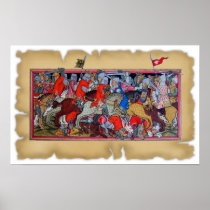 Medieval battle print
