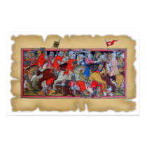 Medieval battle print