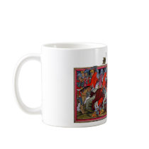 Medieval battle unique manuscript illumination coffee mug