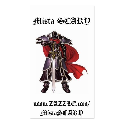 Medieval Black Knight Sword Profile Business Card (front side)