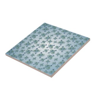 Medieval Blue Bird Pattern Ceramic Tile