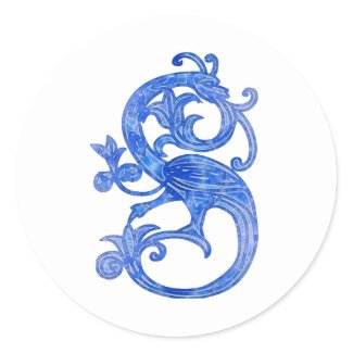 Medieval Blue Glass Dragon sticker