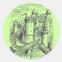 Medieval Castle Round Stickers