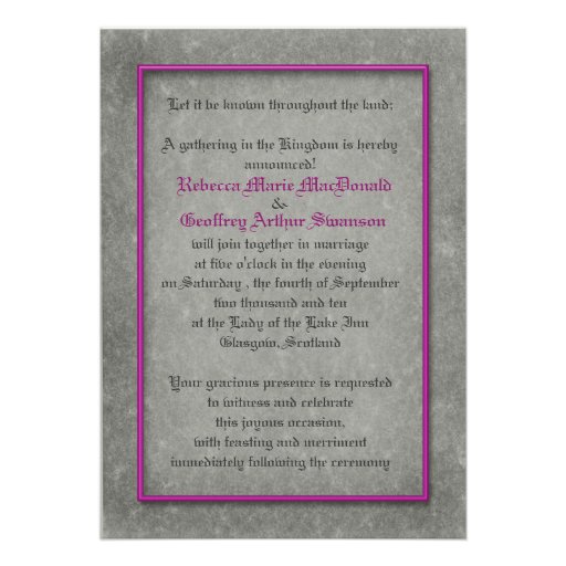 Medieval Celtic Cross Wedding Invitation
