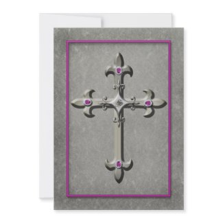 Medieval Cross Monogrammed Wedding Invitation invitation