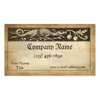 Medieval dragon banner business card