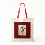 Medieval Flower Art Drawing Canvas Bags
