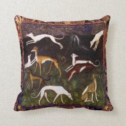 Medieval Greyhound Dogs on Paisley Pillows