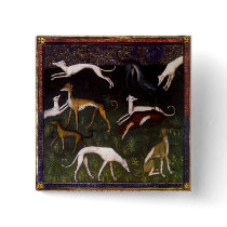 Medieval Greyhounds Fine Art Pins