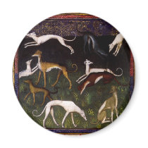 Medieval Greyhounds Fine Art Fridge Magnet