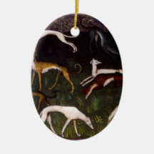Medieval Greyhounds Fine Art Ornaments