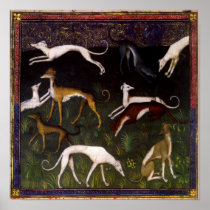 Medieval Greyhounds Fine Art Posters
