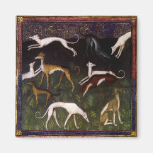 Medieval Greyhounds Fine Art Refrigerator Magnet