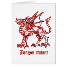 Medieval Heraldry Dragon statant Greeting Card