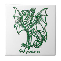 Medieval Heraldry Wyvern Ceramic Tiles