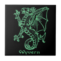 Medieval Heraldry Wyvern Tile