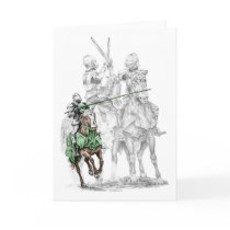 Medieval Knight on Horse Jousting Card