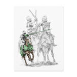 Medieval Knight on Horse Jousting Post Cards