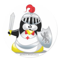 Medieval Knight Penguin stickers