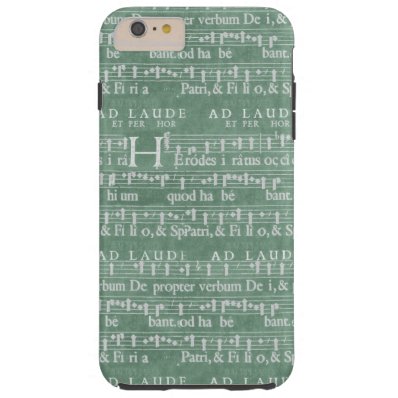 Medieval Manuscript Teal Green Tough iPhone 6 Plus Case