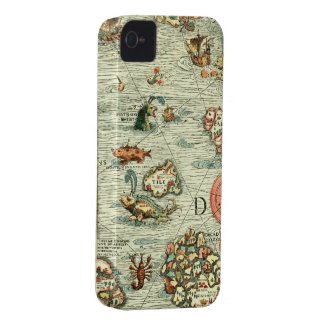 Medieval Mariners Map iPhone4 Case iPhone 4 Cover