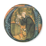 Medieval Monk Tasting Wine Magnet