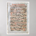 Medieval Music Score Poster posters