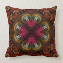 Medieval Red Gold Fractal Hearts Cushion Pillow pillows