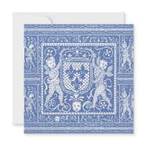 Medieval Renaissance Elegant Blue and White Personalized Invitations