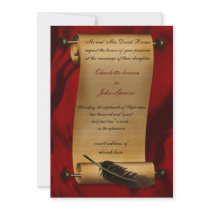 medieval scroll vintage invitation