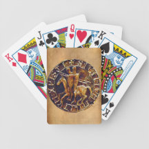 Medieval Seal of the Knights Templar Poker Deck
