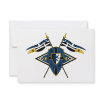 Medieval Shield and Flags RSVP Card Custom Announcements