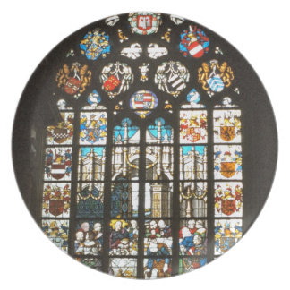 glass stained holland medieval plate dinner window stain plates
