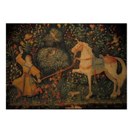 Medieval tapestry - in the forest business cards (front side)