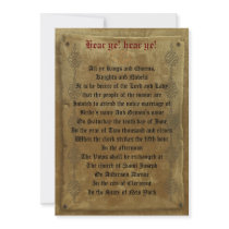 Medieval wedding  Invitation decree template