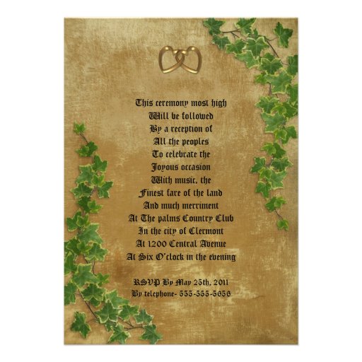 Medieval wedding Invitation decree template