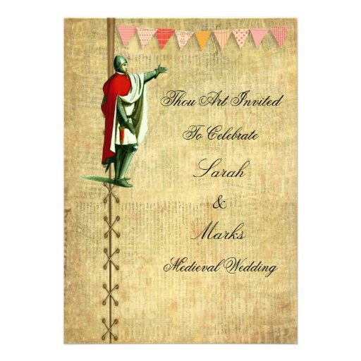 Medieval Wedding Invitations 5" X 7" Invitation Card Zazzle