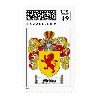 medina family postage stamp name crest gifts