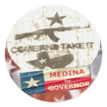 Medina For Governor Round Stickers