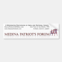 Medina Patriot's Forum Bumper Stickers