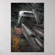 Medio árbol del medio coche poster
