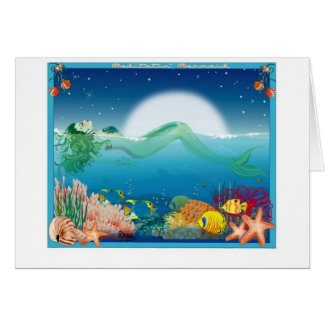 meditatin' mermaid card