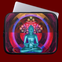 Meditating Blue Buddha Laptop Sleeve laptop sleeves