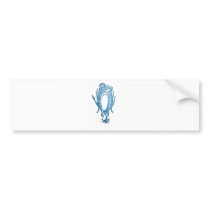 Meditating Duck Blue Bumper Stickers