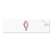 Meditating duck  red bumper sticker