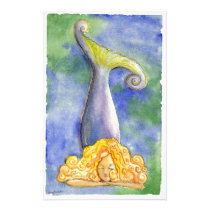 Meditating Mellow Mermaid Custom Stationery