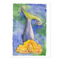 Meditating Mellow Mermaid Postcard