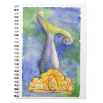 Meditating Mellow Mermaid Spiral Note Books